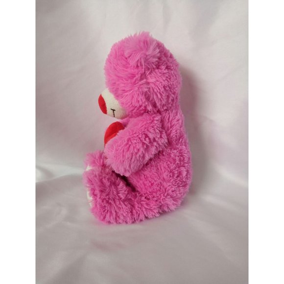 Animal Adventure Pink Bear Holding Red Heart approximately 11 in - Picture 2 of 8